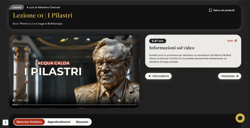 buffettologi e commerce corsi online contenuto singola lezione 1